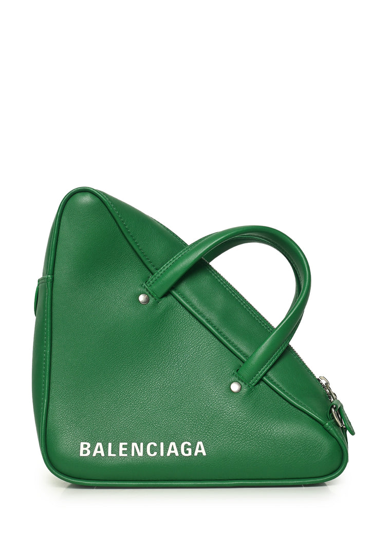 Balenciaga F/W 2017 Calfskin Leather Logo Triangle Duffle Crossbody Small
