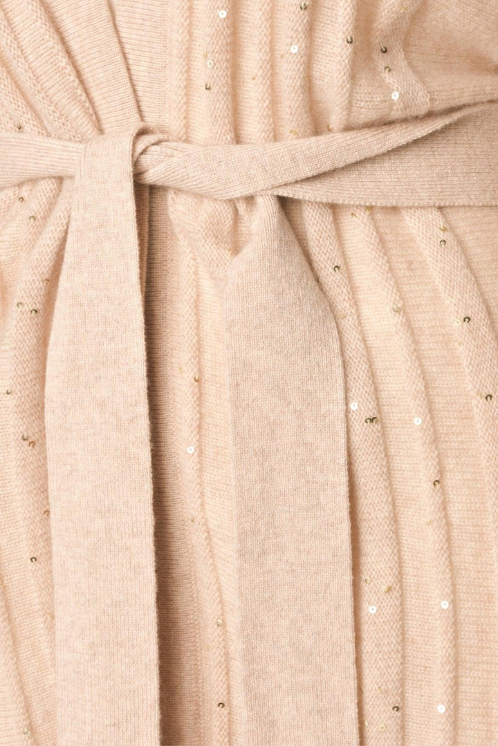 Max Mara Studio Size S Sequin Embellished Cashmere & Wool Blend Belted Cardigan