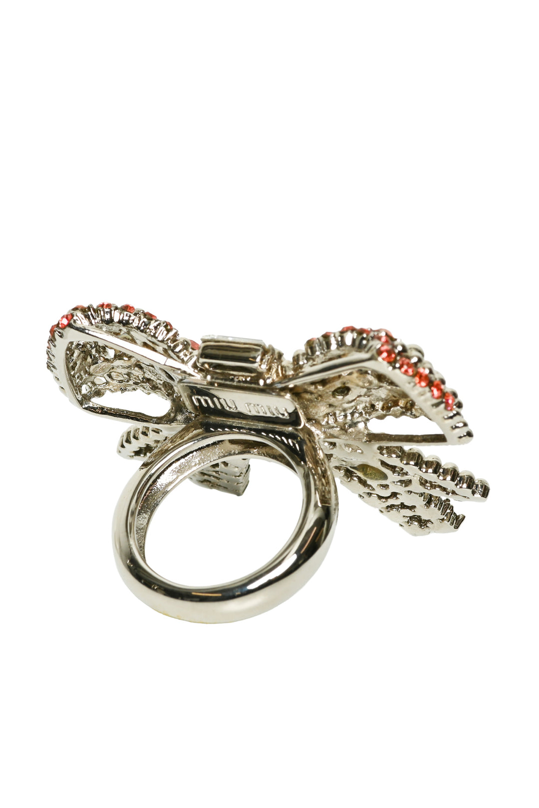 Miu Miu Size 7 Crystal Bow Ring