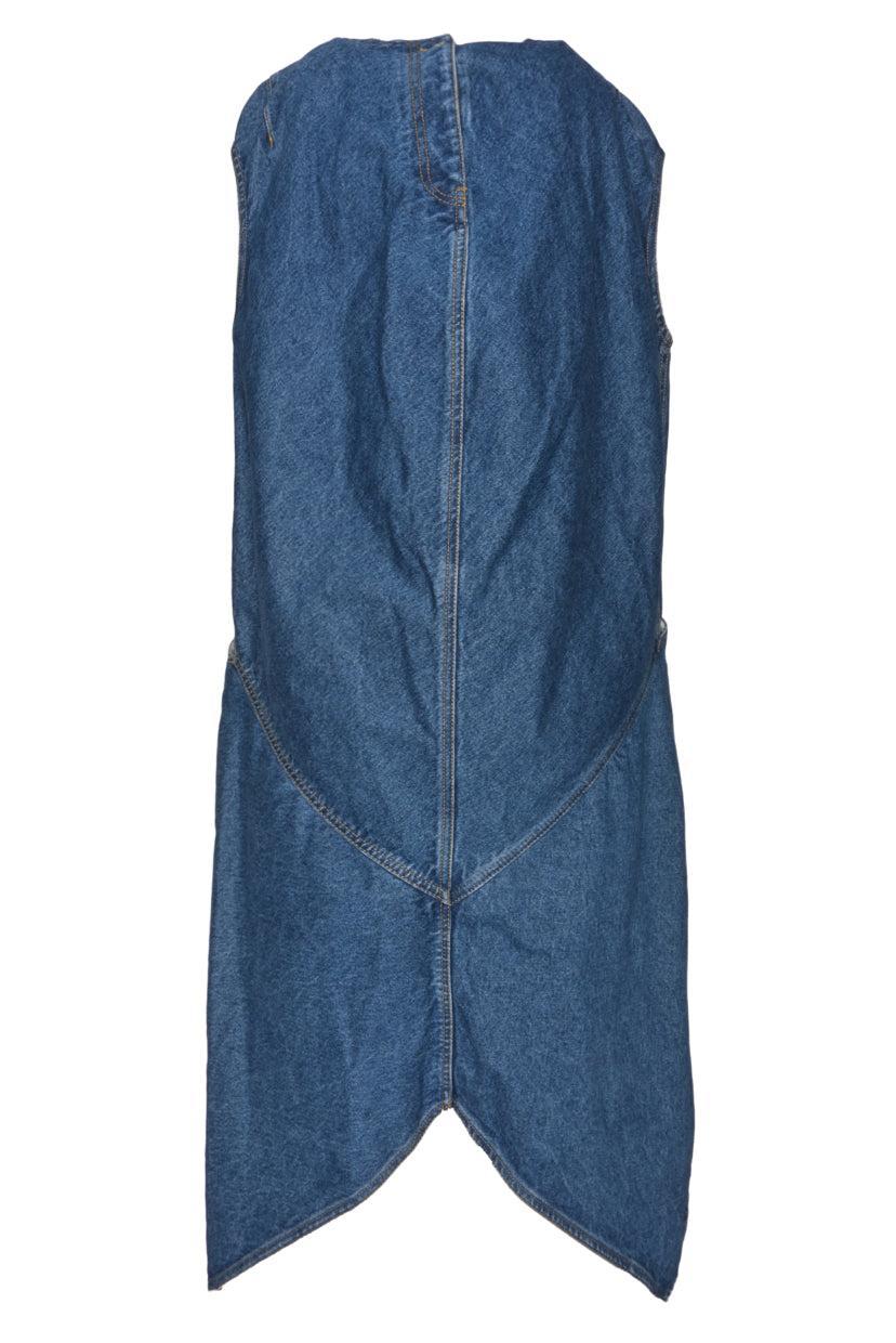 Balenciaga Size 40 Asymmetrical Hem Denim Dress