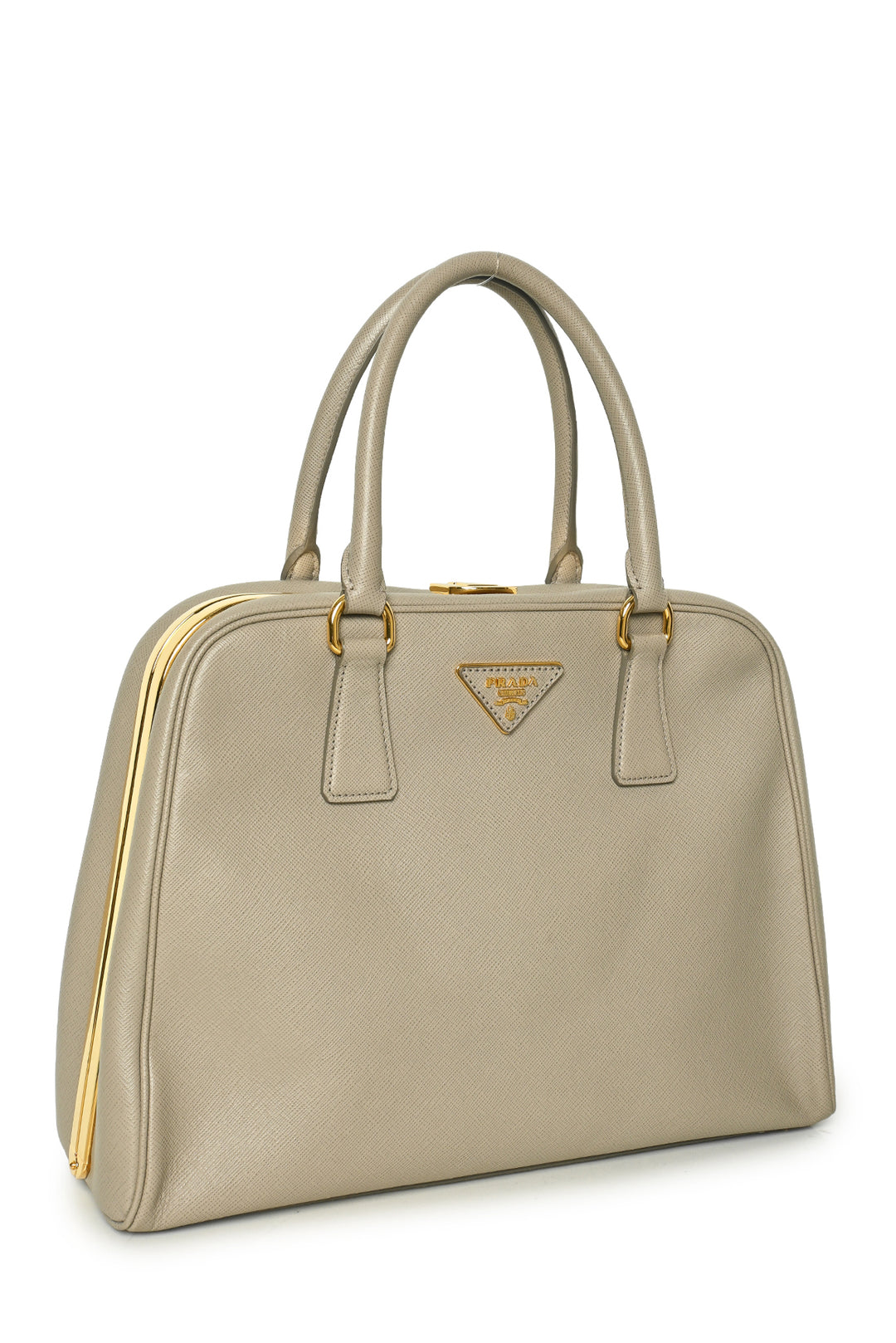 Prada Saffiano Lux Pyramid Frame Purse