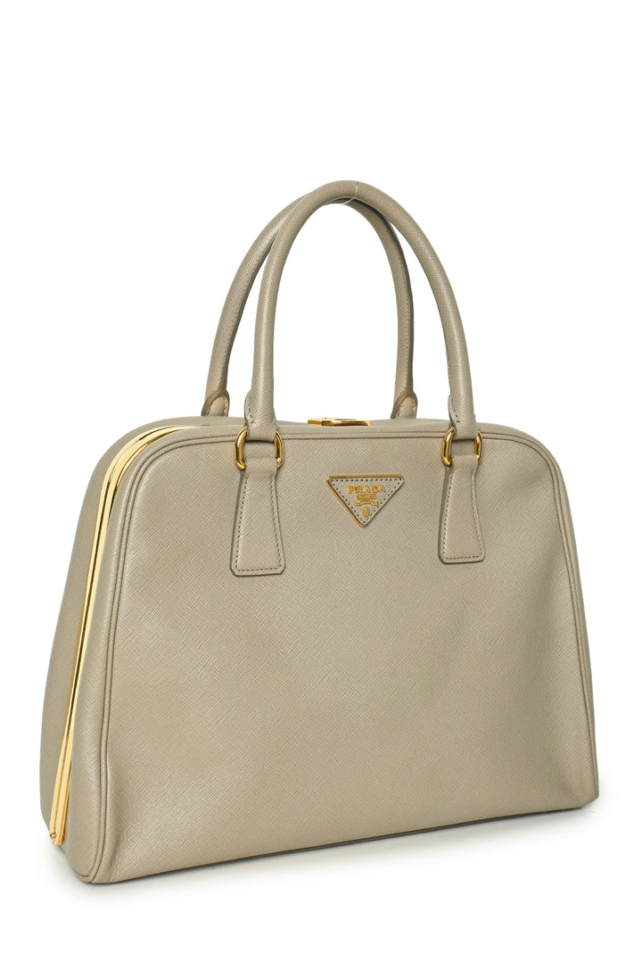 Prada Saffiano Lux Pyramid Frame Purse