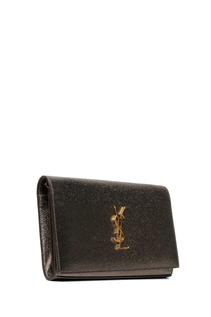 Saint Laurent 2016 Metallic Leather Kate Chain Wallet Crossbody