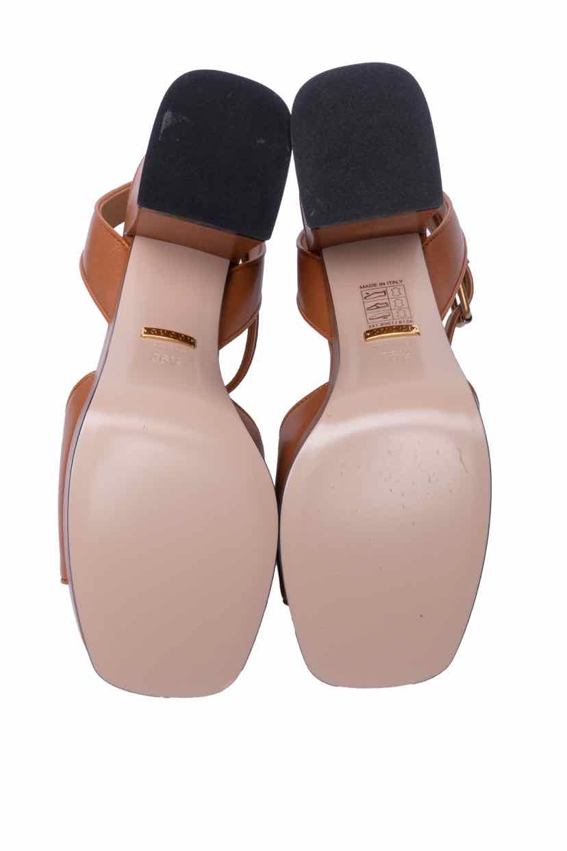 Gucci Size 36.5 Horsebit Quetntin Grananda Kid Heeled Sandals