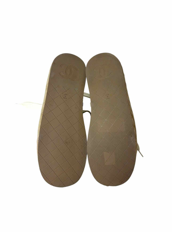 Chanel Size 36.5 Shearling & Leather Cap Toe CC Logo Sneaker