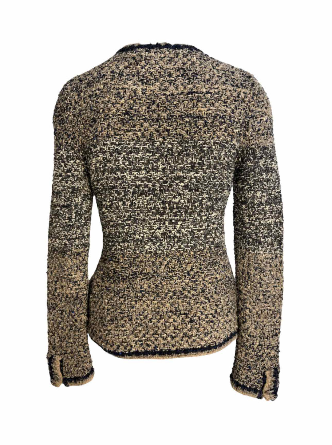 Chanel Size 38 Silk Blend  Knit Asymmetrical Zipper Cardigan