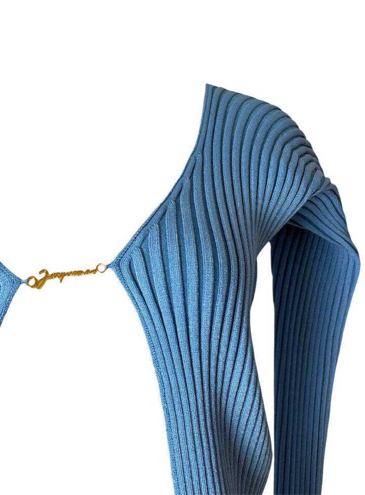 Jacquemus La Maille Pralu Ribbed Knit Size 44 Cardigan