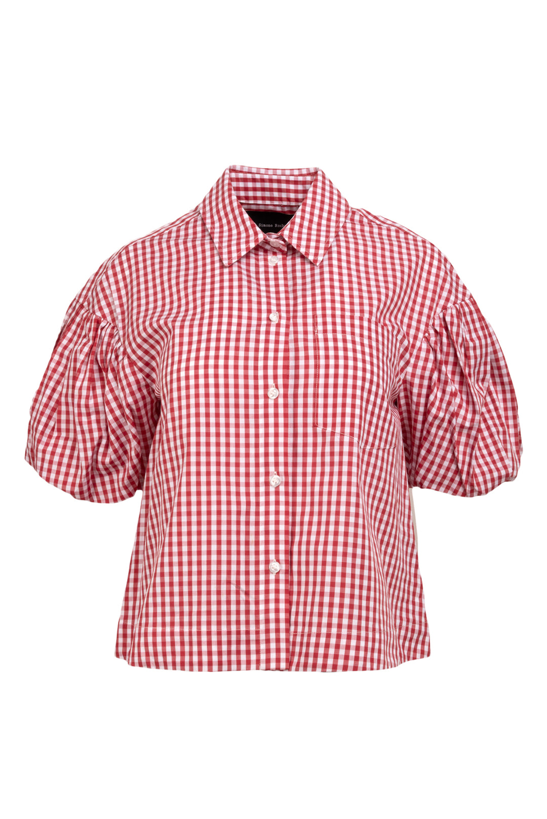 Simone Rocha Size 2 Puff-Sleeve Gingham Shirt