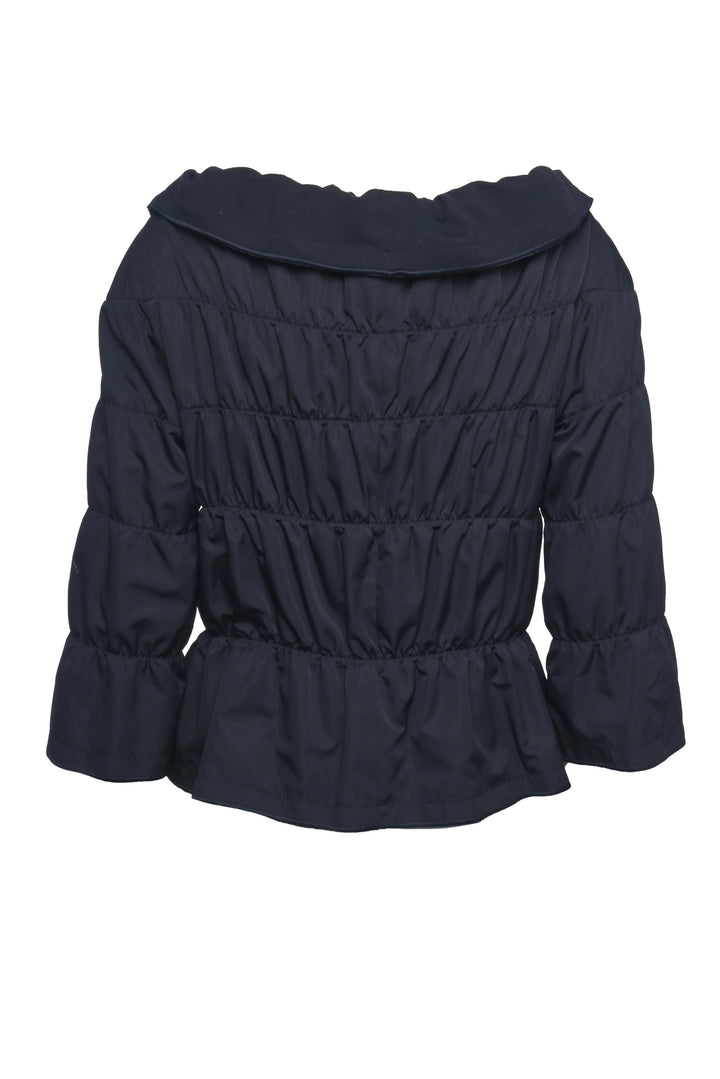 Escada Size 36 Wide Neck Ruched Jacket