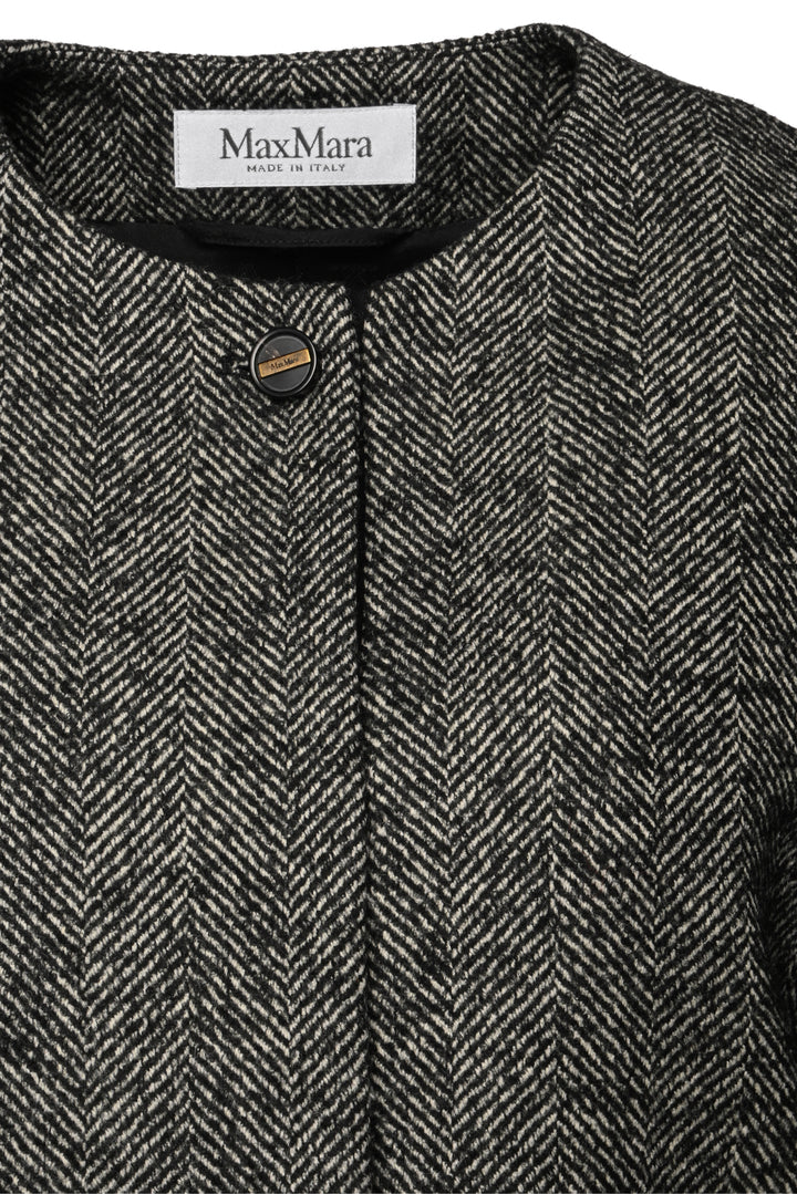 Max Mara Size 14 Gattini Herringbone Boucle Jacket