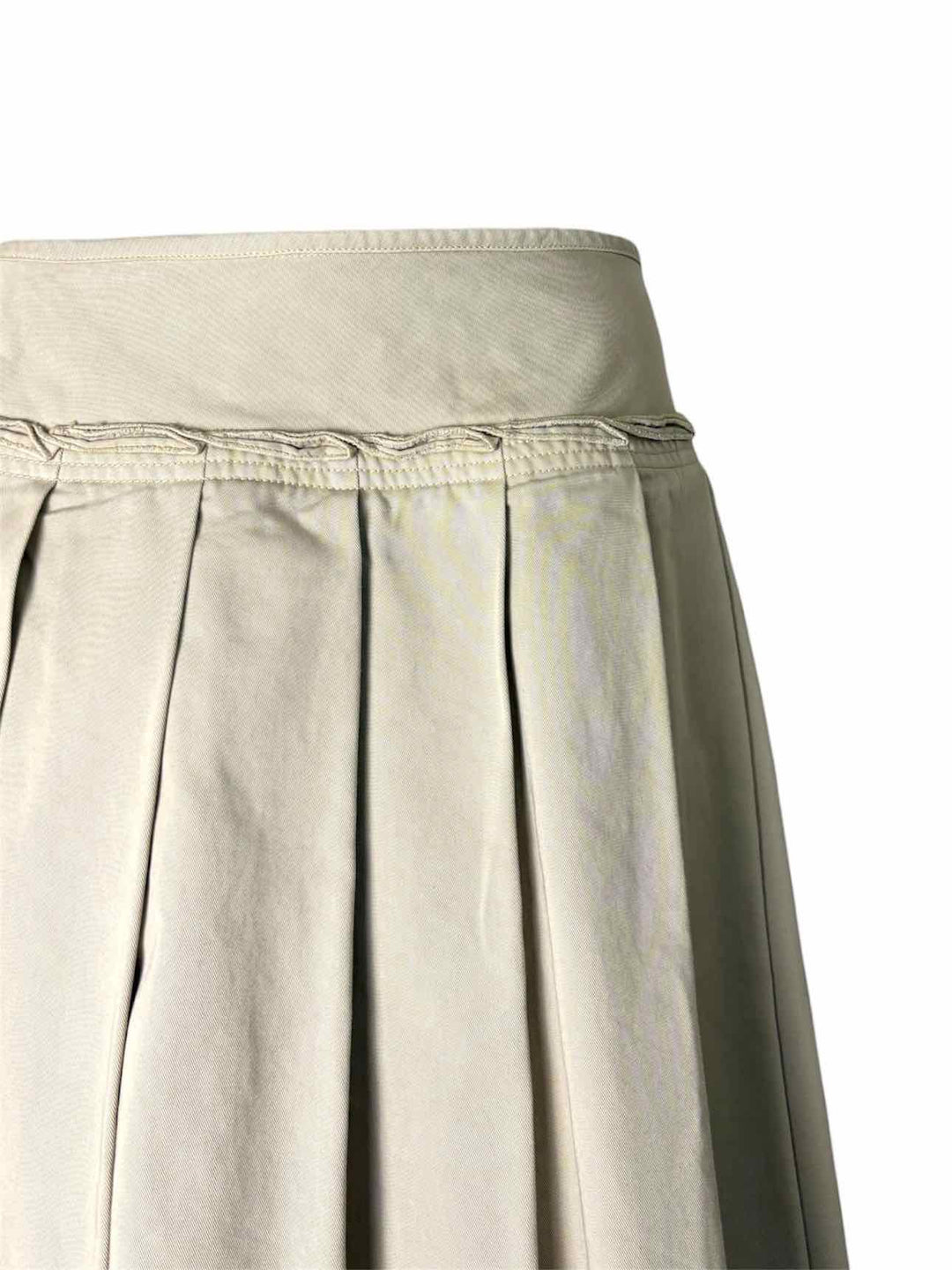 Prada Size 42 Pleated Cotton Skirt