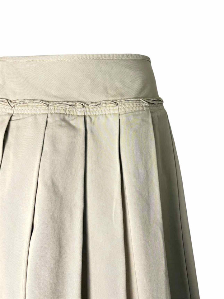 Prada Size 42 Pleated Cotton Skirt