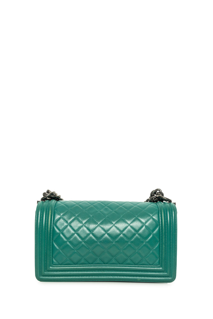 Chanel 2016-2017 Calfskin Quilted Medium Boy Bag