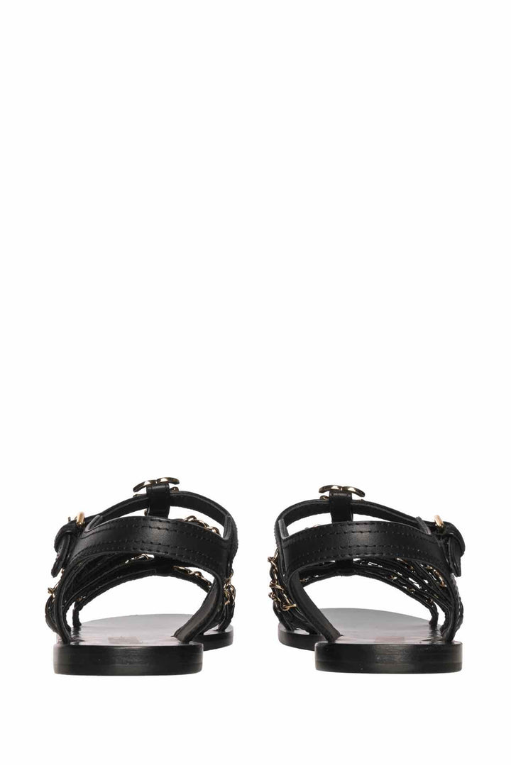 Chanel Size 36.5 Interlocking CC Logo Gladiator Sandals