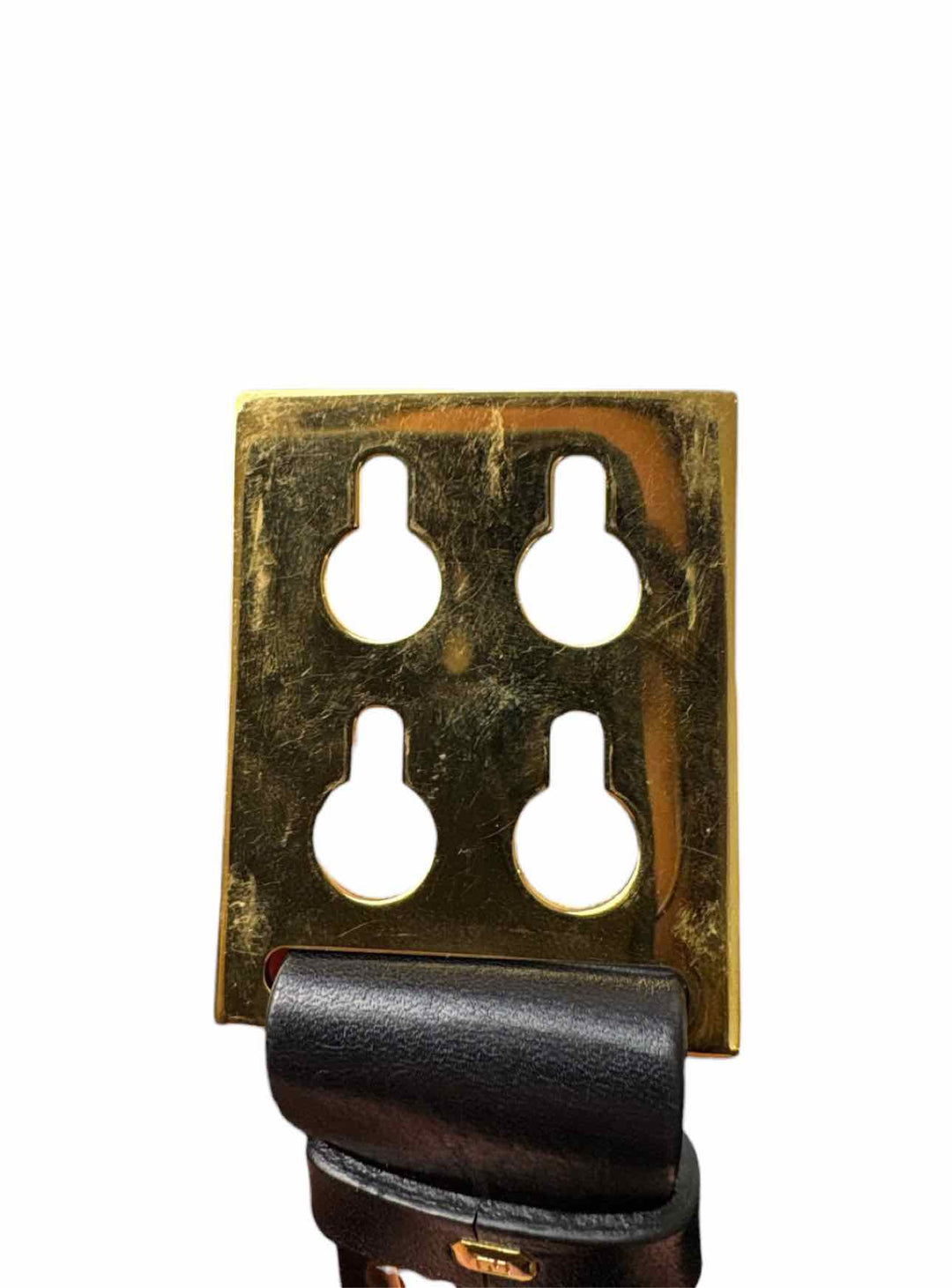Fendi Size 28 Leather Metal Logo Belt