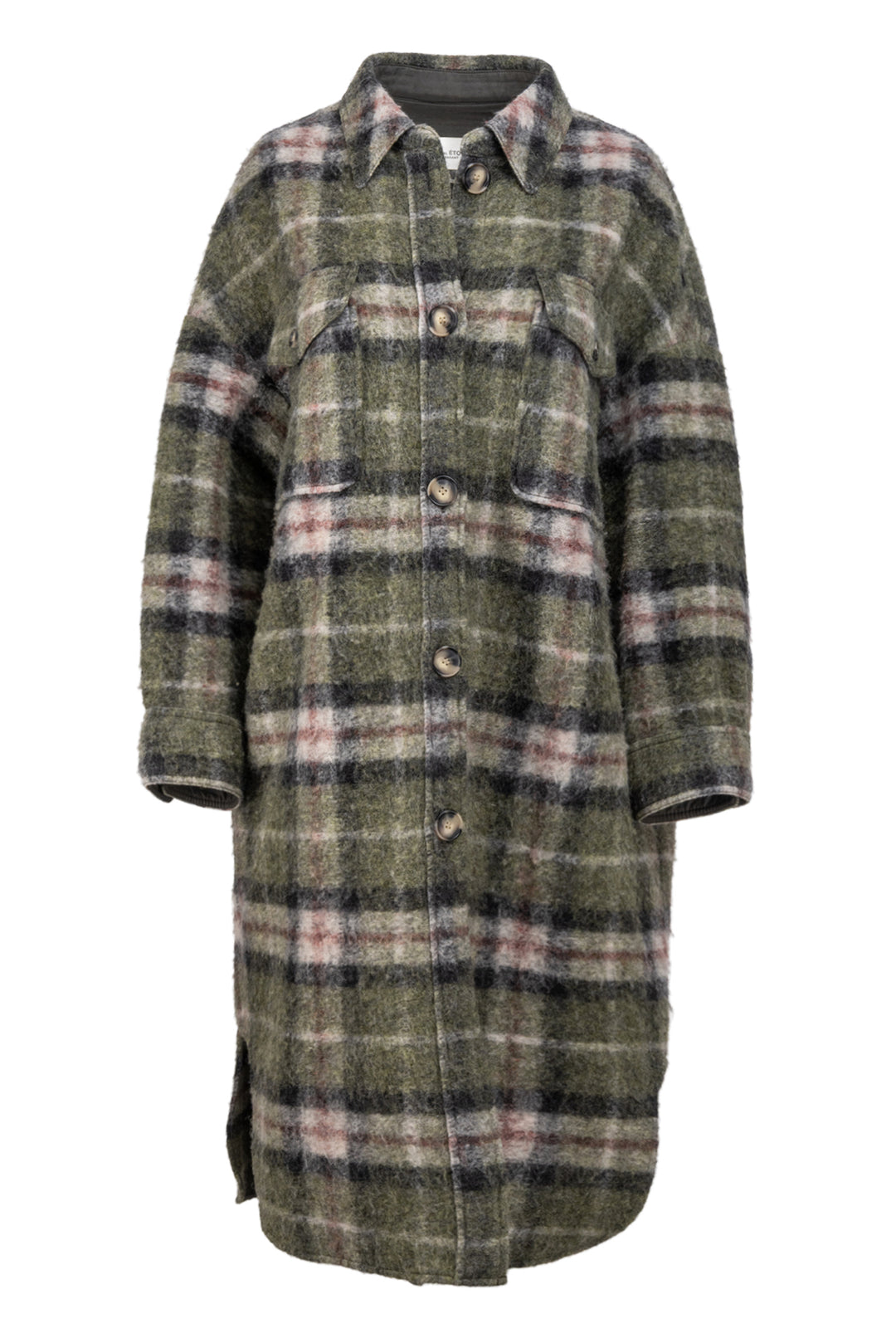 Isabel Marant Etoile Size 0 Plaid Print Wool Blend Coat