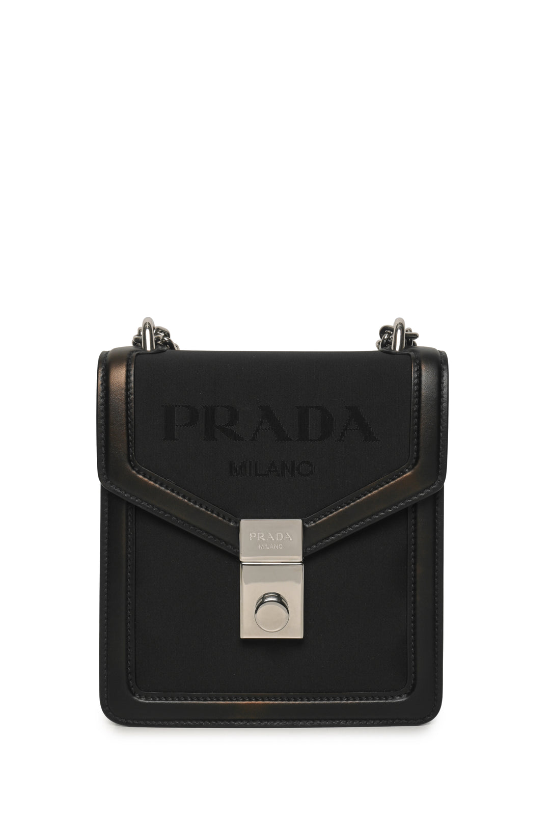Prada 2021 Tessuto Flap Lock Chain Shoulder Bag