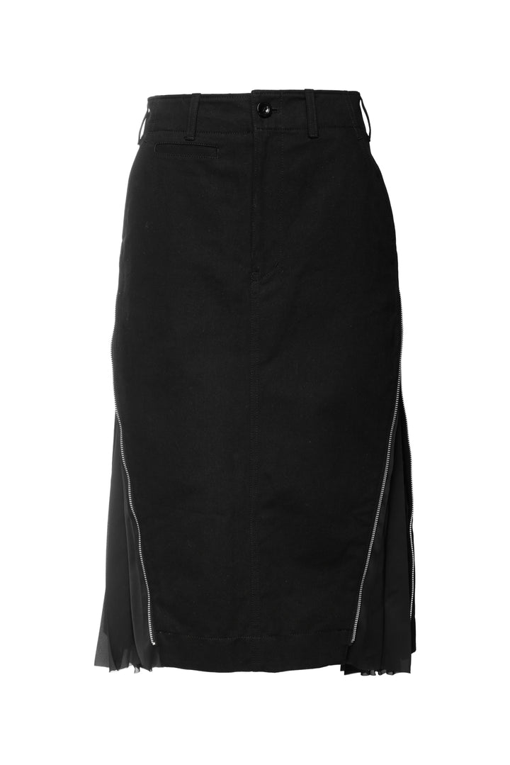 Sacai Size 2 Zip-Detail Pleated Skirt