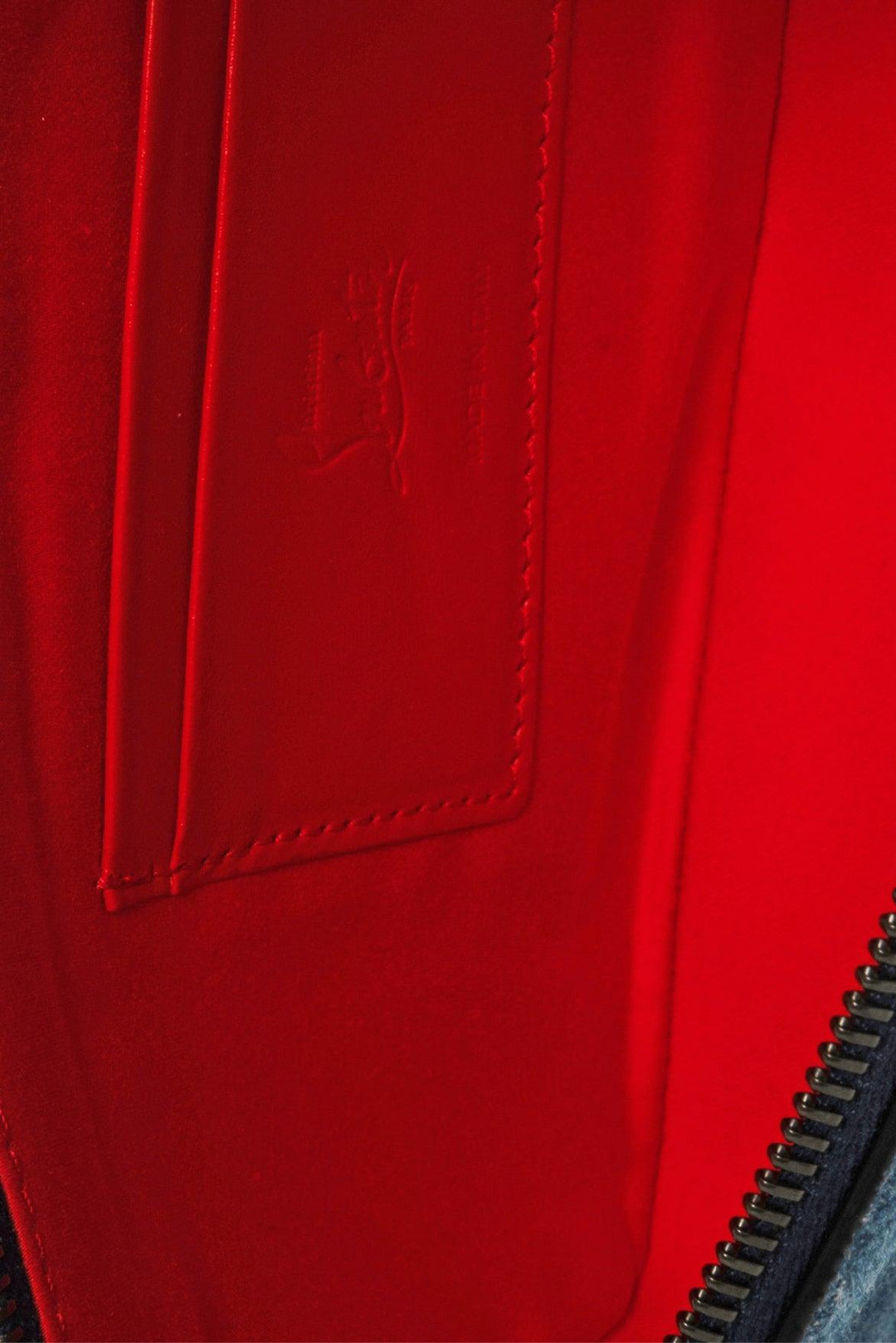 Christian Louboutin Loubila Denim Leather Trim Shoulder Bag