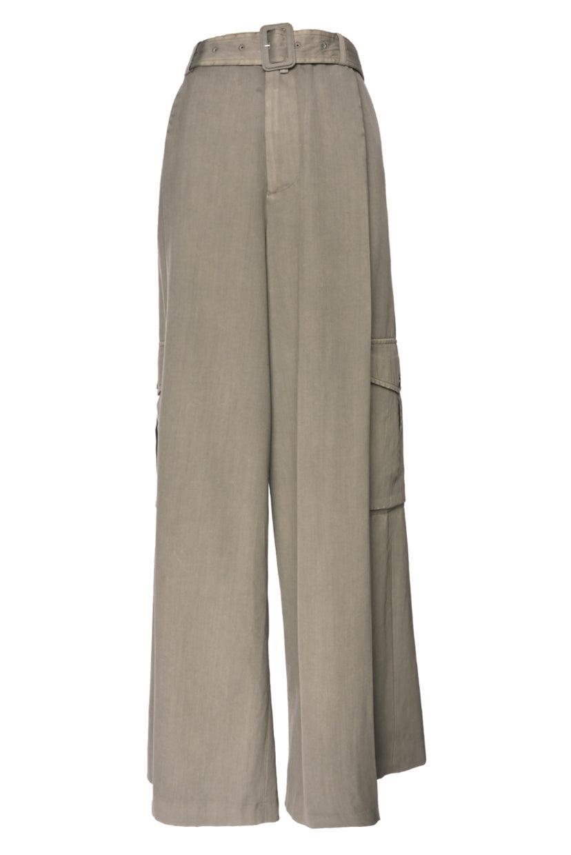 Dries Van Noten Size 38 Men's Wide Leg Belted Cargo Trousers