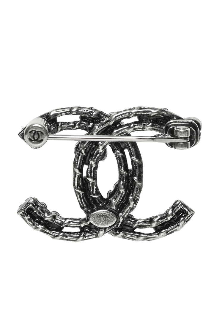 Chanel 2022 Crystal CC Camellia Pin