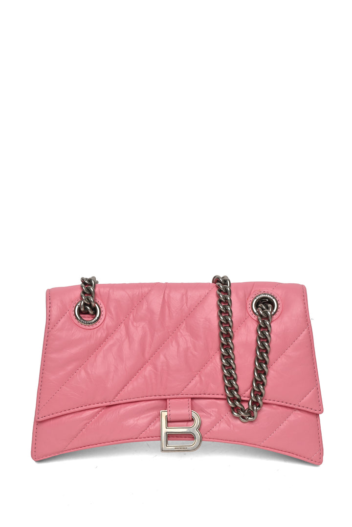 Balenciaga Calfskin Quilted Small Crush Chain Shoulder Bag