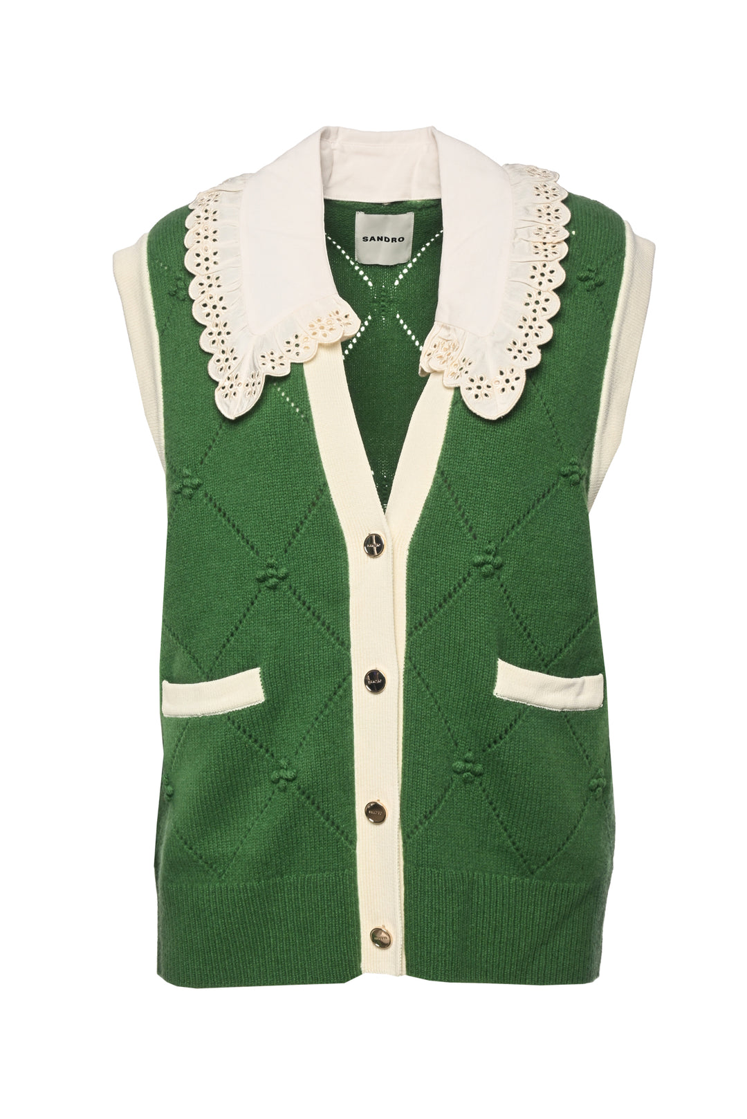 Sandro Size 1 Hibiscus Sweater Vest