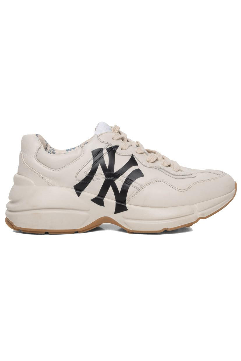Gucci Size 7.5 Men's X MLB Calfskin NY Yankees Rhyton Sneakers
