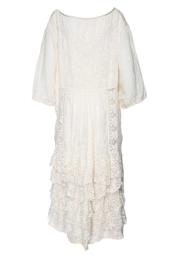 Magnolia Pearl Size OS Floral Embroidered Linen Dress