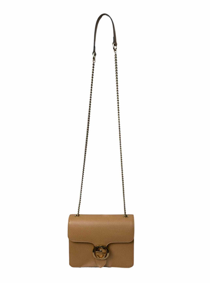 Gucci Dollar Calfskin Small Interlocking G Shoulder Bag Camelia Purse
