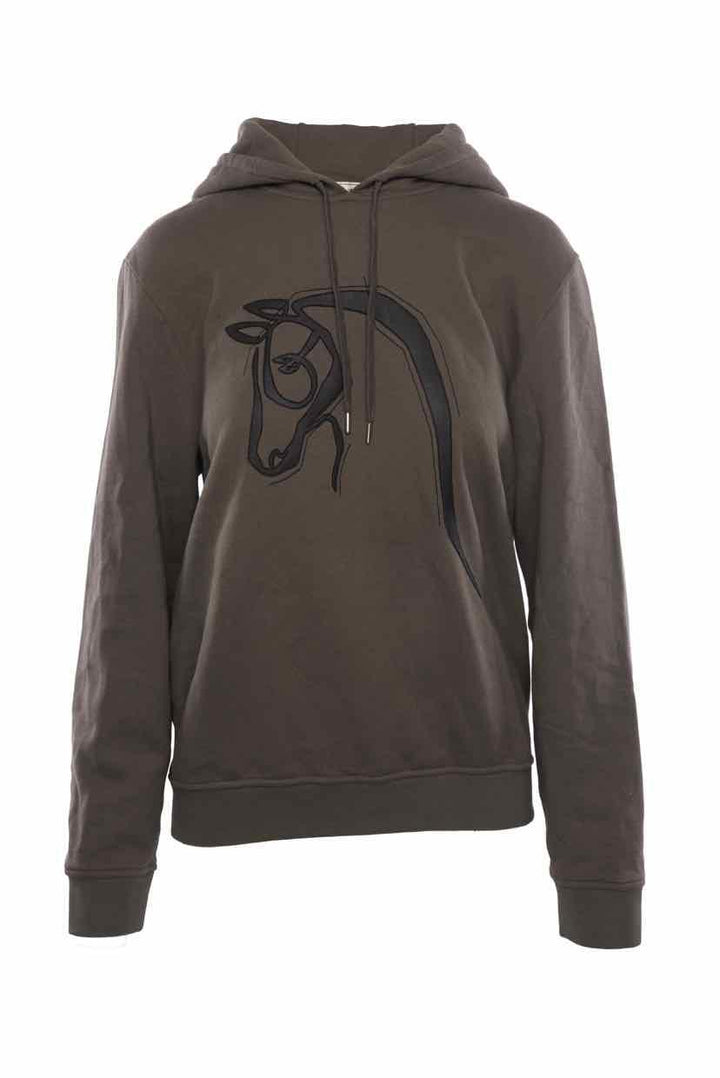 Hermes Size S Leather Applique Sweatshirt