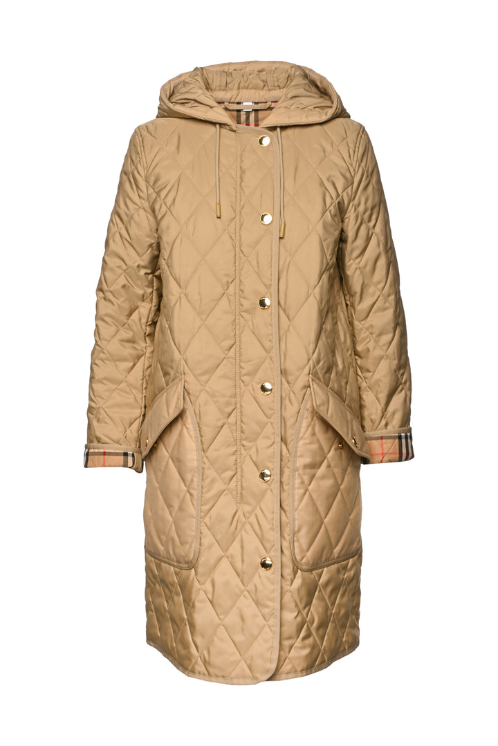 Burberry Size S Quilted Roxby Hooded Coat