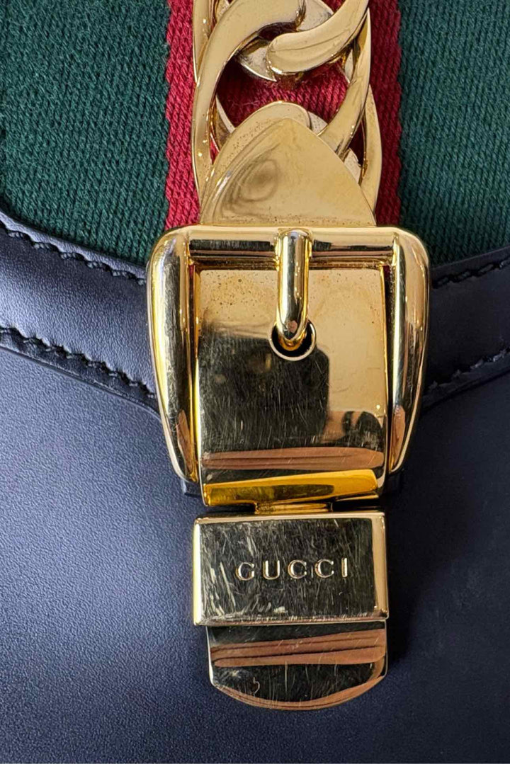 Gucci Sylvie  Mini Web Stripe Leather Purse