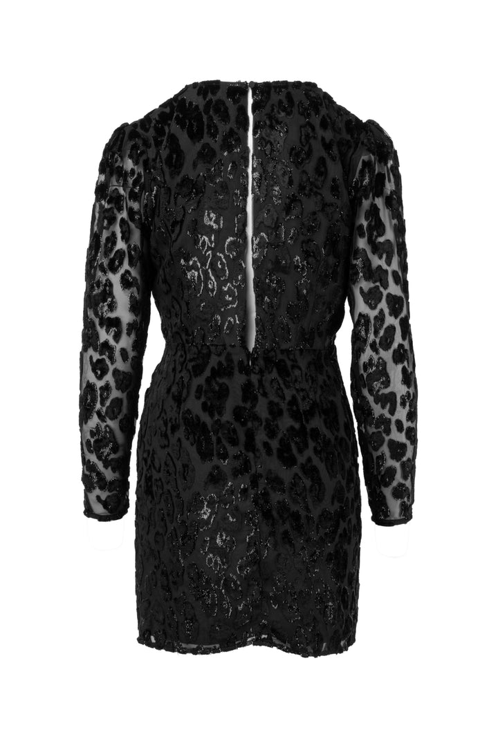 Self Portrait Size 6 Velvet Leopard Print Mini Dress
