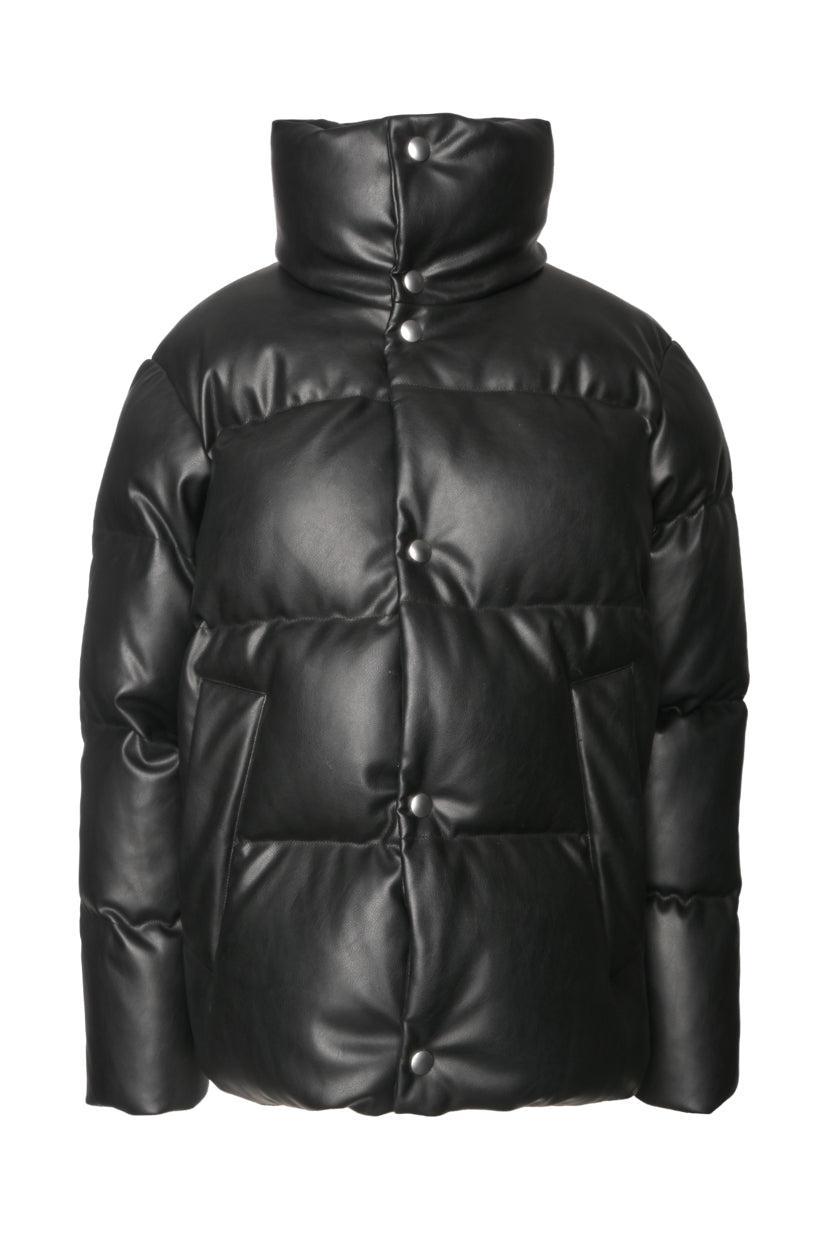 Sandro Size S Faux Leather Puffer Jacket