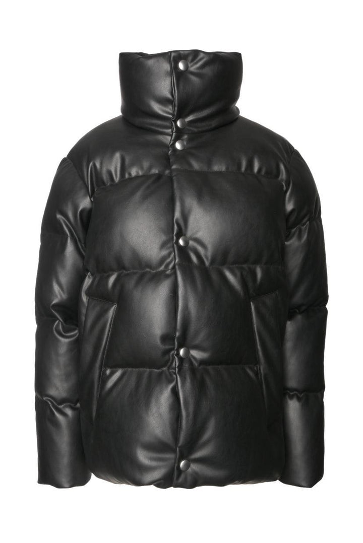 Sandro Size S Faux Leather Puffer Jacket