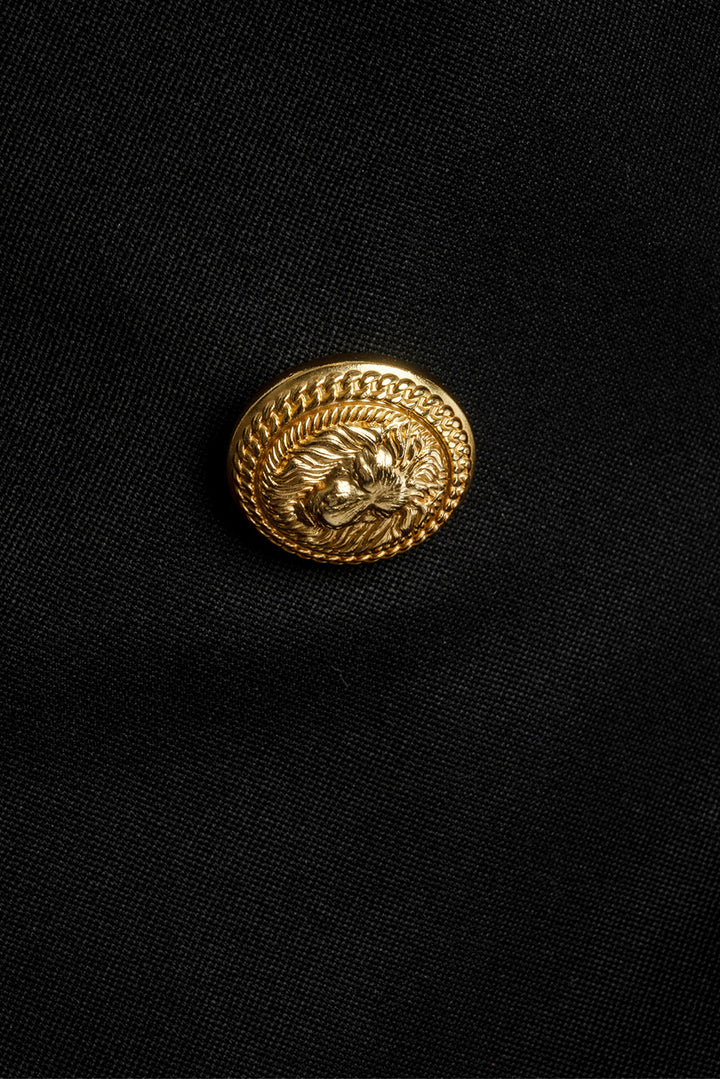 Balmain Size 34 Grain De Poudre 6-Button Fitted Blazer