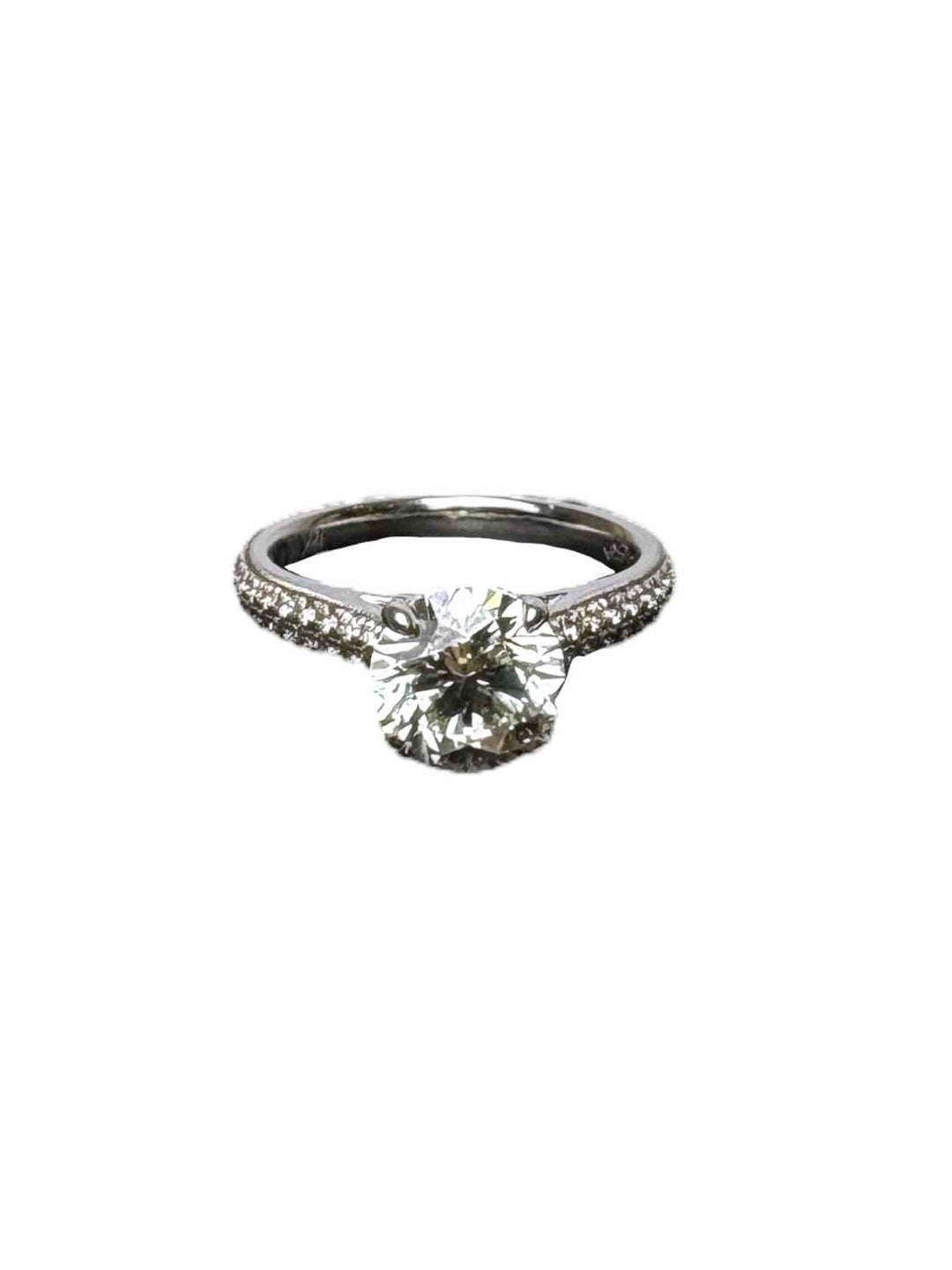 Size 5 18K White Gold  Diamond   Ring