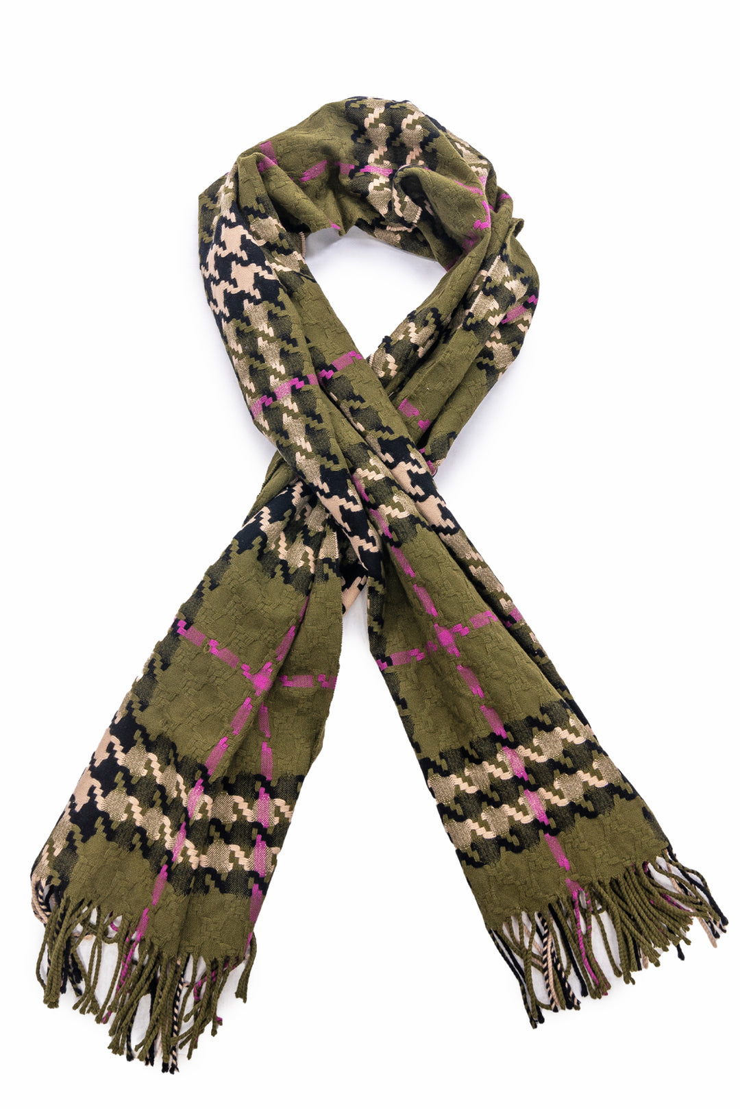 Burberry London Wool-Cashmere Classic Check Fringe Scarf