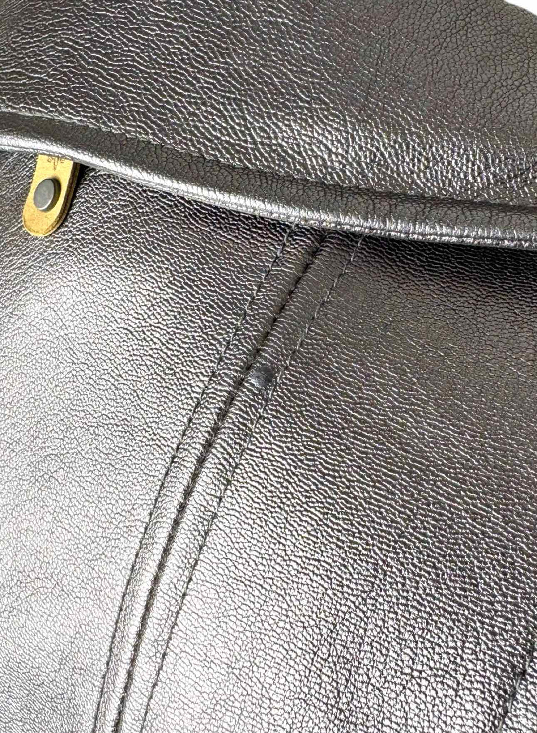 Mackage Size S Metallic Silver Leather Moto Jacket