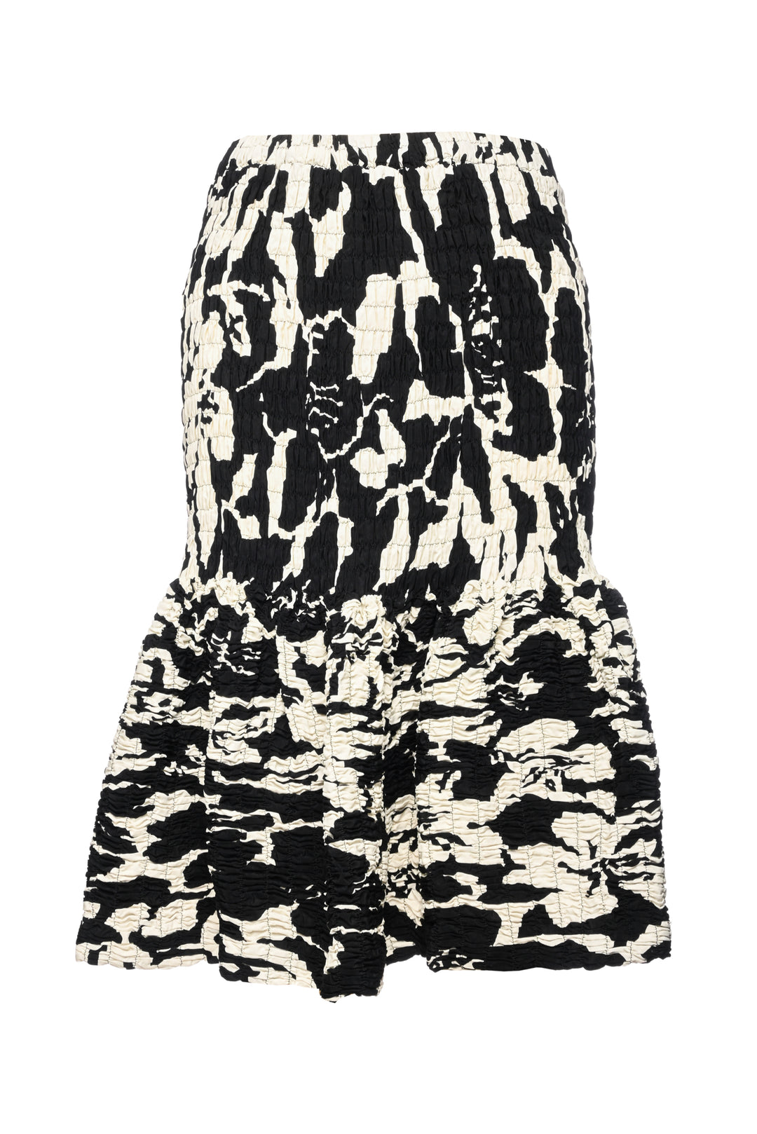 Dries Van Noten Size M Saturn Printed Smocked Midi Skirt