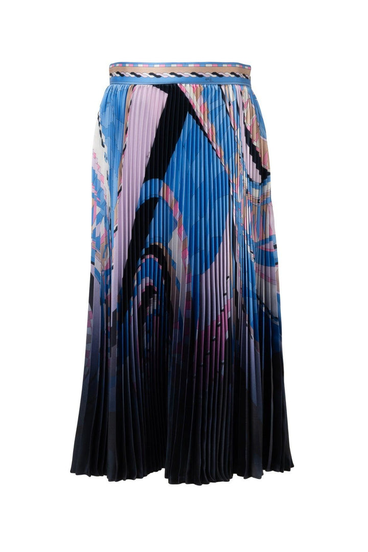 Emilio Pucci Size 10 Ombre Printed Pleated Midi Skirt