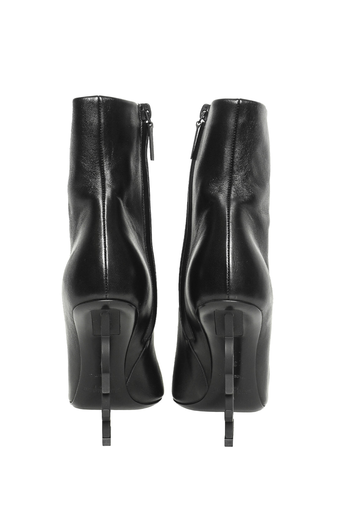 Saint Laurent Size 37 Opyum Pointed Toe Leather Ankle Boots