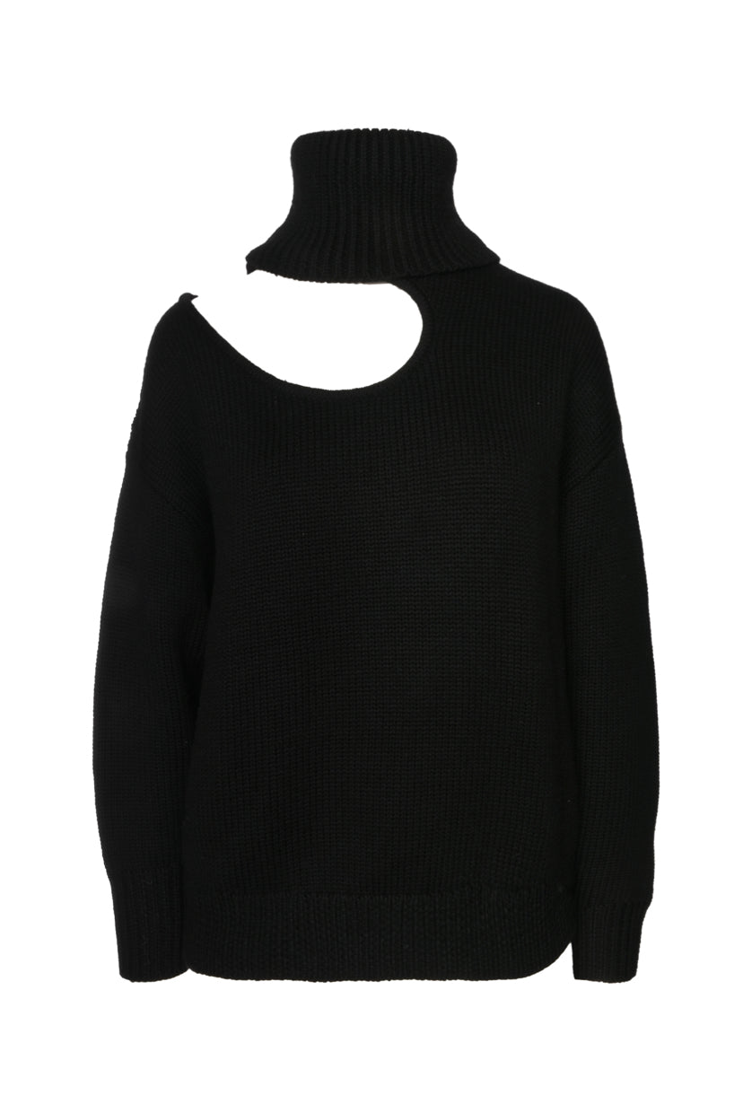 Monse Size XS Asymmetrical Cut-Out Turtleneck Sweater