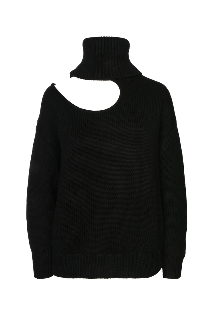Monse Size XS Asymmetrical Cut-Out Turtleneck Sweater