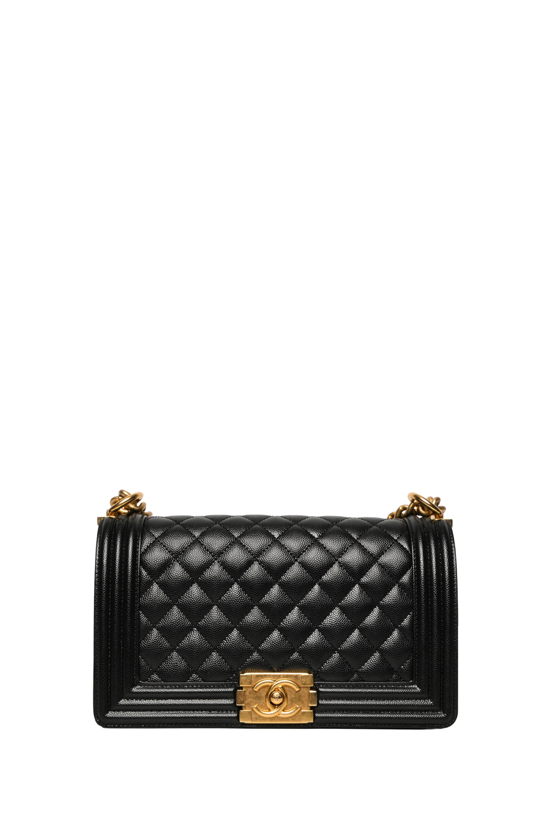 Chanel 2024 Quilted Caviar Medium Boy Bag