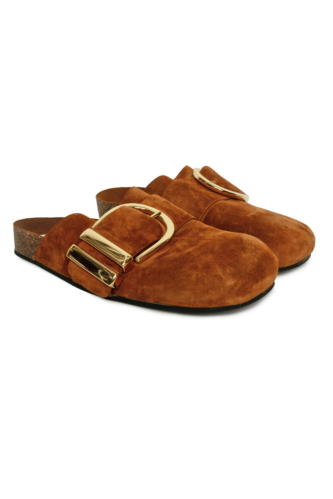Khaite Size 39.5 Downing Suede Buckle Mules