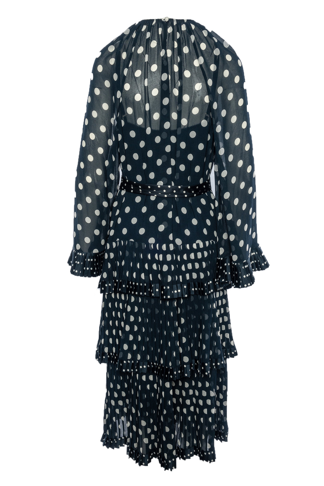 Zimmermann Size 3 Pleated Ruffle Trim Polkadot Dress