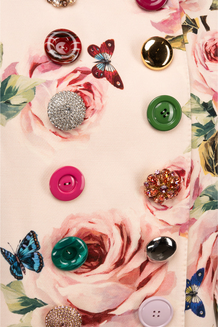 Dolce & Gabbana Size M Embellished Wool & Silk Floral Blazer