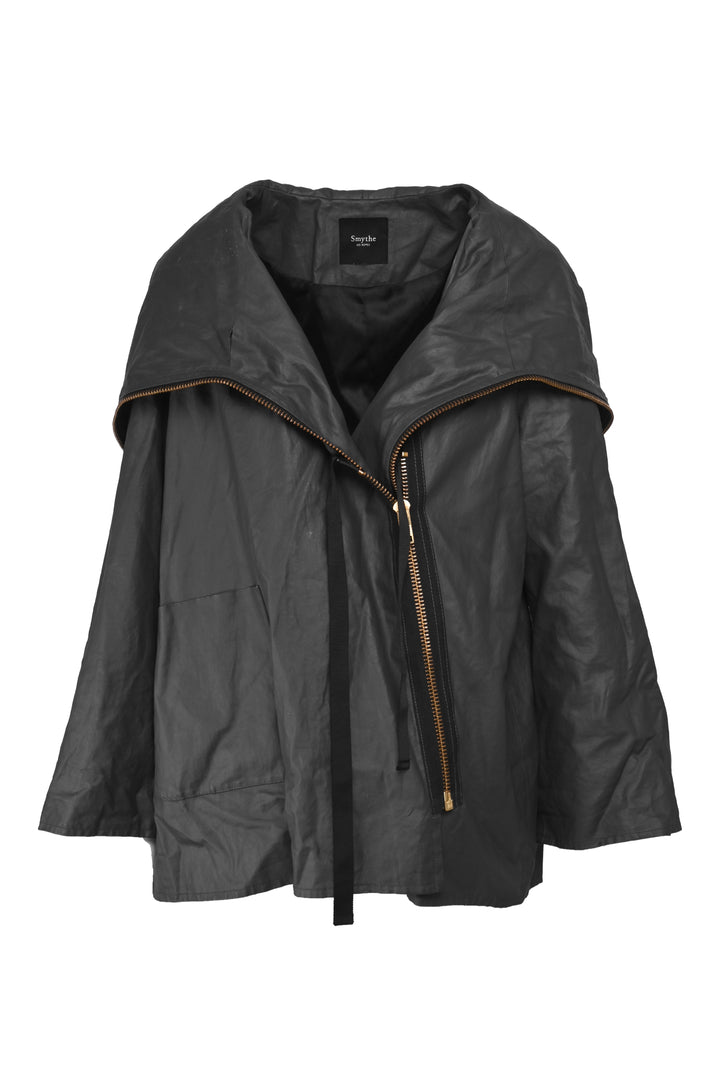 Smythe Size OS Asymmetrical Zip Rain Coat